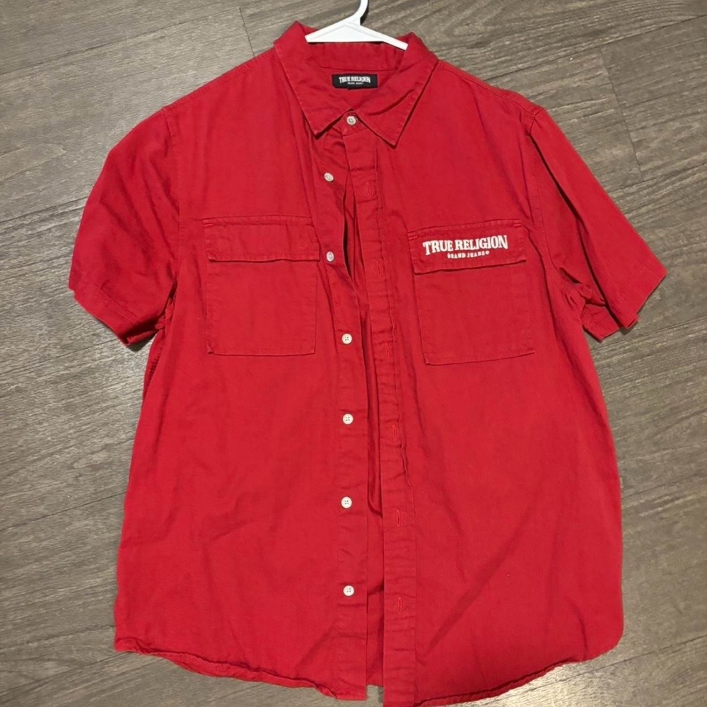 True Religion Bold Red Casual Shirt